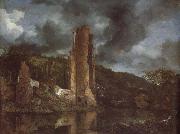 Jacob van Ruisdael Landscape with the Ruins of Egmond Castle at Egmond aan den Hoef France oil painting artist
